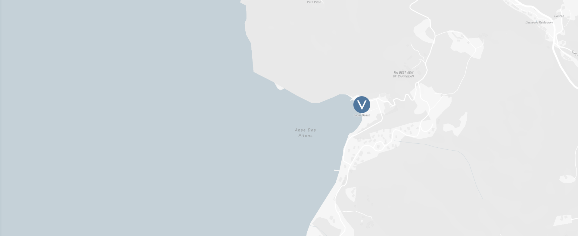 map of sugar beach hotel with location