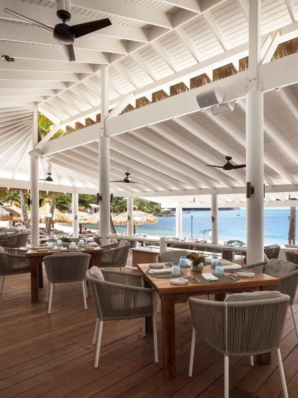 Bonté at Sugar Beach, an oceanside outdoor restaurant