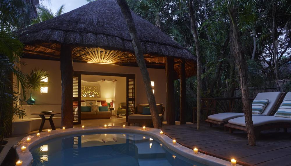 A private accommodation with a private pool at Riviera Maya