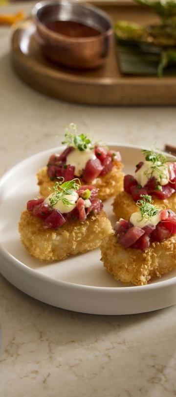 Tuna crispy rice at Pandan