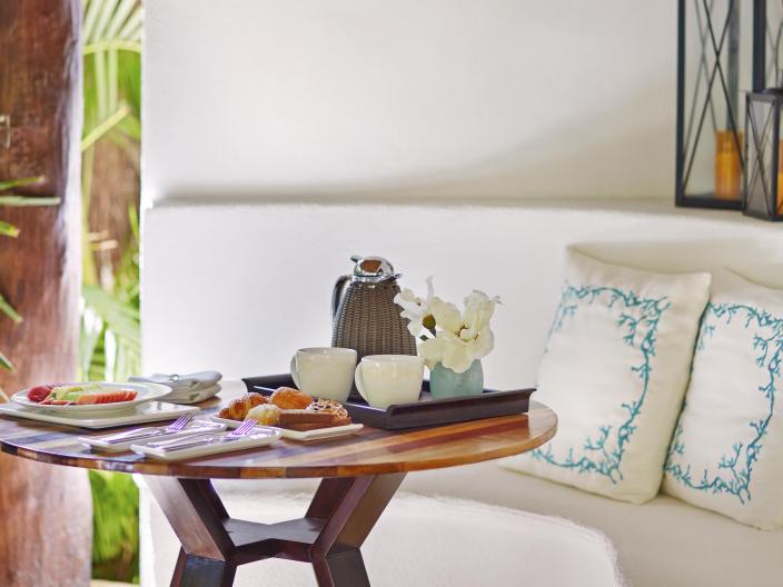 In room dining at Viceroy Riviera Maya