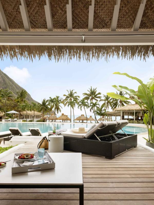 interior view of lounge area beside pool
