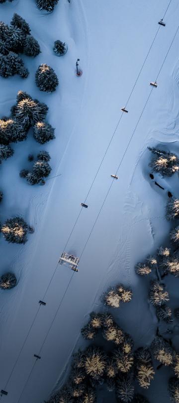 Aerial view of a ski lift on the Kopaonik mountains