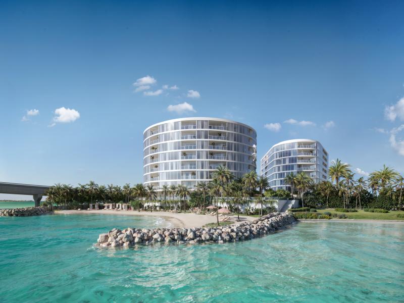 Viceroy's Clearwater Beach Residences seen from the beach.